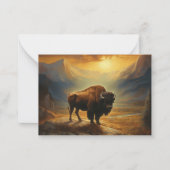 バッファローバイソンサンセットシルエット ノートカード (正面)