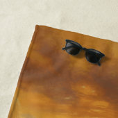 バッファローバイソンサンセットシルエット ビーチタオル (インサイチュ)