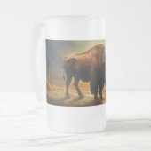 バッファローバイソンサンセットシルエット フロストグラスビールジョッキ (正面左)