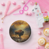 バッファローバイソンサンセットシルエット ペーパーボウル (パーティー)