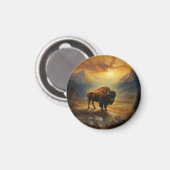 バッファローバイソンサンセットシルエット マグネット (正面/裏面)