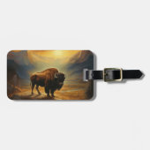 バッファローバイソンサンセットシルエット ラゲッジタグ (正面横)