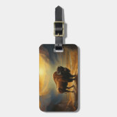 バッファローバイソンサンセットシルエット ラゲッジタグ (正面縦)