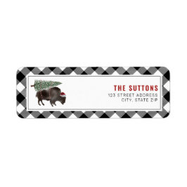 バッファローバイソンサンタクリスマスツリープレイド ラベル