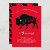 バッファローバイソンシルエット卒業パーティー 招待状 (正面/裏面)