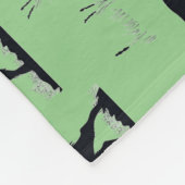 バッファローバイソンシルエット草原パターン フリースブランケット (角)