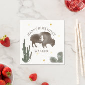 バッファローバイソンデザートカボスランチウェスタン誕生日 スタンダードカクテルナプキン (インサイチュ)