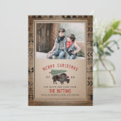 バッファローバイソンメリークリスマスツリーバーラップ写真 シーズンカード (スタンド正面)