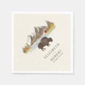 バッファローバイソン秋オータムマウンテン結婚ズ スタンダードカクテルナプキン (正面)