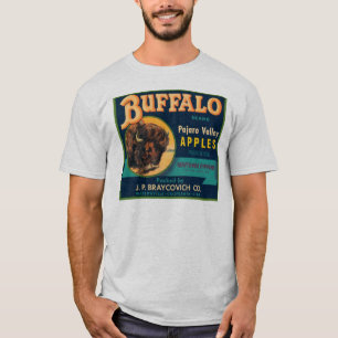 バッファローパジャロバレーリンゴヴィンテージクレートラベル Tシャツ