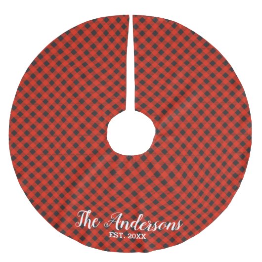 バッファローパーソナライズされたの格子柄のスカート ブラッシュドポリエステルツリースカート (正面)