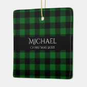 バッファローパーソナライズされたプライド年陶磁器 セラミックオーナメント (左)