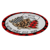 バッファローパーソナライズされたプレイドギンガムクリスマスツリー カッティングボード (角)