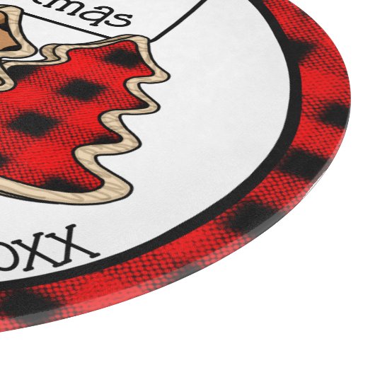 バッファローパーソナライズされたプレイドギンガムクリスマスツリー カッティングボード (角)