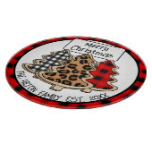 バッファローパーソナライズされたプレイドギンガムクリスマスツリー カッティングボード (角)