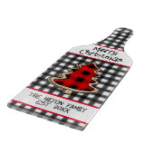 バッファローパーソナライズされたプレイドギンガムクリスマスツリー カッティングボード (角)