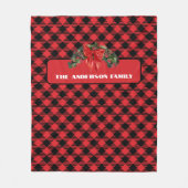 バッファローパーソナライズされたプレイドクリスマス フリースブランケット (正面)