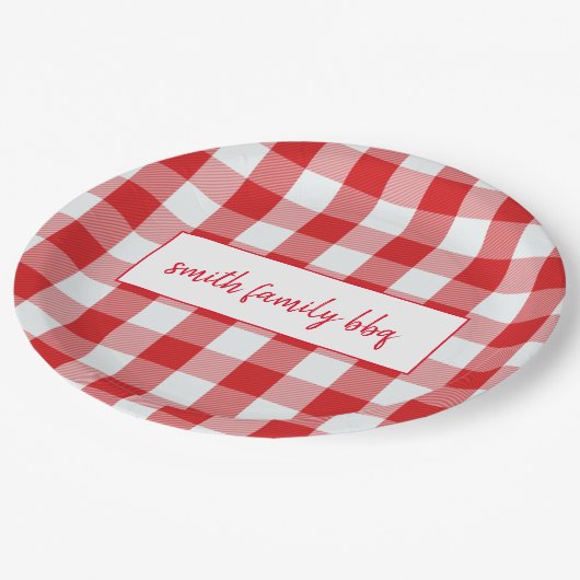 バッファローパーソナライズされたプレイドプレート ペーパープレート (アングル)