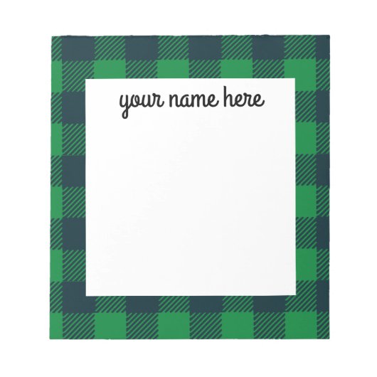 バッファローパーソナライズされたプレイドメモ帳 ノートパッド (正面)