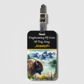 バッファロービソンで穏やかな景色を探索 ラゲッジタグ (正面縦)