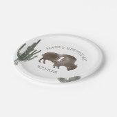 バッファロービソンデザートカクタスランチウエスタン誕生日 ペーパープレート (アングル)