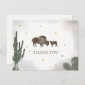 バッファロービソンデザートサボタンベビーシャワーありがとう ポストカード (正面/裏面)