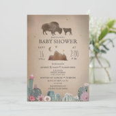 バッファロービソンデザートフローラガールベビーシャワー 招待状 (スタンド正面)