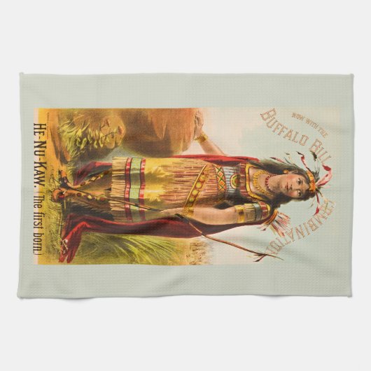 バッファロービルコーディハンドソムストインディアンメイド1880s キッチンタオル (横)