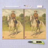 バッファロービルコーディon馬のパターンのデコページ 薄葉紙 (クラフト)