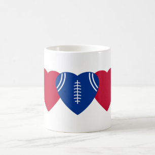 バッファロービルズサッカーハートデザイン コーヒーマグカップ