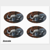 バッファローファンタジーアート 楕円形シール (シート)