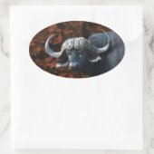 バッファローファンタジーアート 楕円形シール (バッグ)