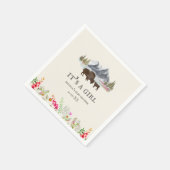 バッファローフローラマウンテンズガールベビーシャワー スタンダードカクテルナプキン (角)