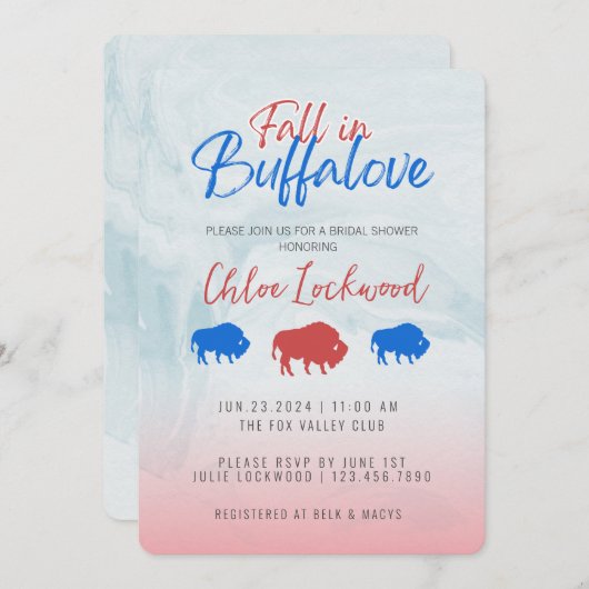 バッファローブライダルシャワー招待状 招待状 (正面/裏面)