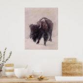 バッファローブリザードプリント ポスター (キッチン)