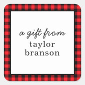 バッファロープライドパーソナライズされたギフトステッカー スクエアシール (正面)