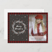 バッファロープライド写真クリスマス新年の民俗リース ポストカード (正面/裏面)