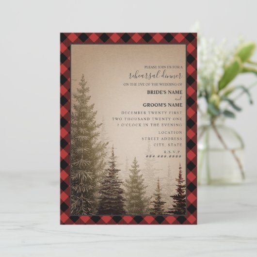 バッファロープライド結婚エバーグリーンのリハーサルディナー 招待状 (スタンド正面)