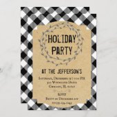 バッファロープライ素朴ドホリデーパーティー招待状 招待状 (正面/裏面)