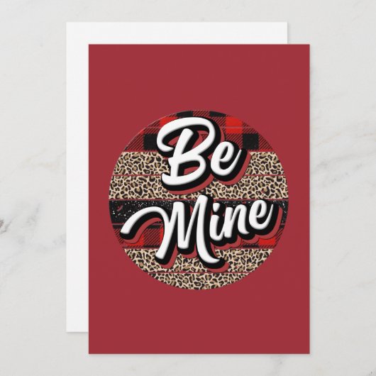 バッファロープリッドヒョウ印刷Be Mine Valetine's Day シーズンカード (正面/裏面)