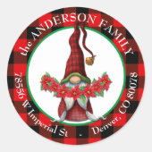 バッファロープリドポインセチア格言差出人住所 ラウンドシール (正面)