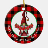 バッファロープリドポインセチア格言 セラミックオーナメント (正面)