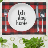 バッファロープレイドでのディナー設定 キッチンタオル (折り畳み)