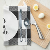 バッファロープレイドでのディナー設定 キッチンタオル (四つ折り)