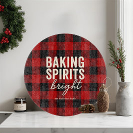 バッファロープレイドのクリスマスデザイン「Baking Spirits Bright」 カッティングボード