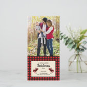 バッファロープレイドのクリスマスフォトカード シーズンカード (スタンド正面)