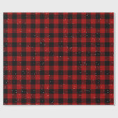 バッファロープレイドの雪片 ラッピングペーパー (フラット)