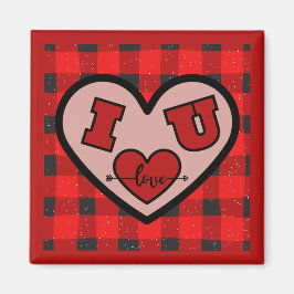 バッファロープレイドのI ♥ U I Love You マグネット