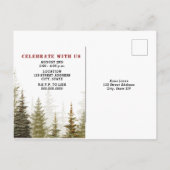 バッファロープレイドアックスウッドランドランバージャック誕生日 インビテーションポストカード (裏面)