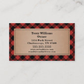 バッファロープレイドアックスホームステッドアウトドアリテール 名刺 (裏面)